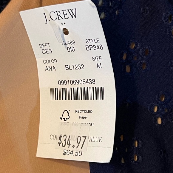 NWT J Crew Eyelet scoop bikini top BP348 - Size M - Picture 11 of 11